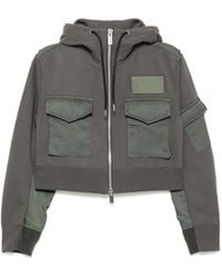 Sacai - Patchwork Design Cropped Jacket - Lyst