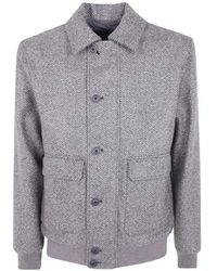 Herno - Herringbone-Pattern Wool Jacket - Lyst