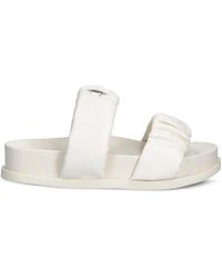 ARMANI EXCHANGE - Geplooide Slippers Met Dubbel Bandje - Lyst