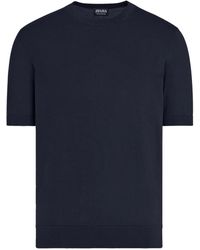 ZEGNA - Fijngebreid T-Shirt - Lyst
