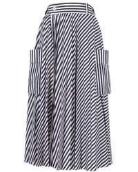 Sacai - Stripe-Pattern Skirt - Lyst