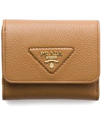 Prada - Small Logo-Plaque Wallet - Lyst