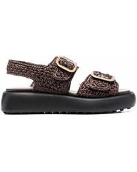Tod's - Chunky Woven Raffia Sandals - Lyst