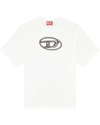 DIESEL - T-Boxt-Q22 Faded T-Shirt With Oval D Print - Lyst