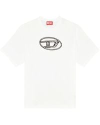 DIESEL - T-Boxt-Q22 Faded T-Shirt With Oval D Print - Lyst