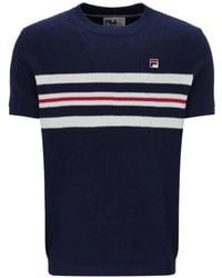 Fila - Gerardo Stripe-Detail T-Shirt - Lyst