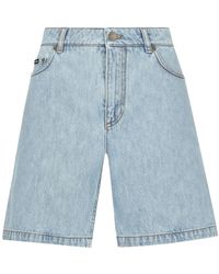 Dolce & Gabbana - Cotton Denim Bermuda Shorts - Lyst