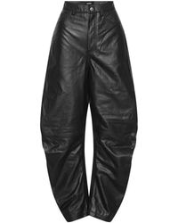 ROTATE BIRGER CHRISTENSEN - Barrel-Leg Leather Pants - Lyst