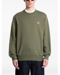 Fred Perry - Logo-Embroidered Crew-Neck Sweater - Lyst