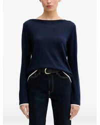 Benetton - Pull À Bords Contrastants Et Col Bateau - Lyst