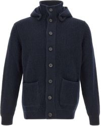 FILIPPO DE LAURENTIIS - Ribbed Hooded Cardigan - Lyst