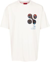 HUGO - Katoenen T-shirt Met Grafische Print - Lyst
