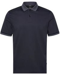 BOSS - Striped-Collar Polo Shirt - Lyst