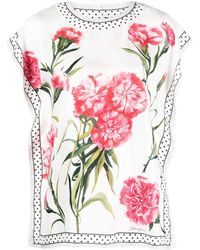 Dolce & Gabbana - Floral-print Silk Blouse - Lyst