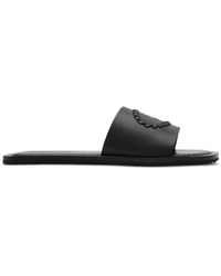 Burberry - Leather Knight Stamp Slides - Lyst