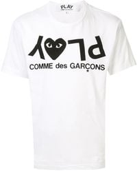 COMME DES GARÇONS PLAY - T-shirt con stampa logo - Lyst