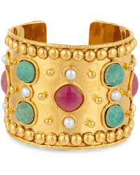 Sylvia Toledano - Jaspe And Chrysoprase Hammered-Effect Bracelet - Lyst