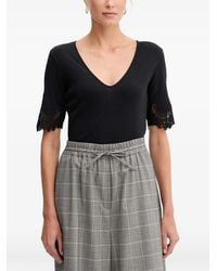 Twinset - Lace-Detail Cotton T-Shirt - Lyst