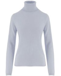 Allude - Turtleneck Ribbed-Trim Sweater - Lyst