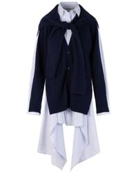 Monse - Combo-Knit Asymmetric Shirt Dress - Lyst