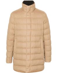 Herno - High-Neck Zip-Up Quilted Coat - Lyst