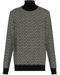Balmain - Sweater With Monogram Inlay - Lyst