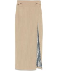 MITILIANE COUTURE - Pinstriped Maxi Skirt - Lyst