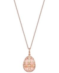 Faberge - 18Kt Rose Heritage Petite Egg Diamond Necklace - Lyst