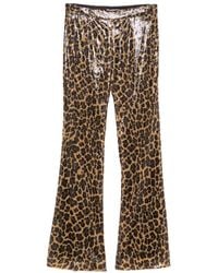 Pamella Roland - Pantalon Skinny Évasé À Imprimé Léopard Et Sequins - Lyst