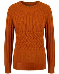 Moorer - Anetta Cable-Knit Ribbed-Trim Sweater - Lyst