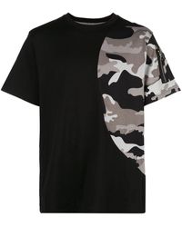 Mostly Heard Rarely Seen Camouflage Print Detail T-shirt - Black