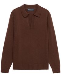 Brooks Brothers - Open-Collar Ribbed-Trim Sweater - Lyst