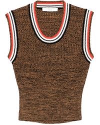 Tela - Stripe-Detail Knit Vest - Lyst