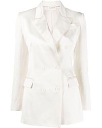 P.A.R.O.S.H. - Satin Double-breasted Blazer - Lyst