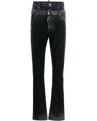DSquared² - Layered Mid-rise Straight-leg Jeans - Lyst