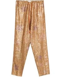 forte_forte - Floral Print Drawstring Trousers - Lyst