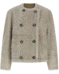 Brunello Cucinelli - Veste En Peau Lainée À Design Réversible - Lyst