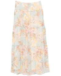 Ralph Lauren - Floral-Print Tiered Midi Skirt - Lyst