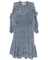 Michael Kors - Floral Ruffle Midi Dress - Lyst