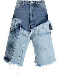 Natasha Zinko - Jeans-Shorts im Patchwork-Look - Lyst