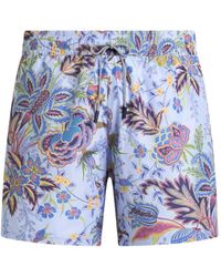 Etro - Floral-Print Swim Shorts - Lyst