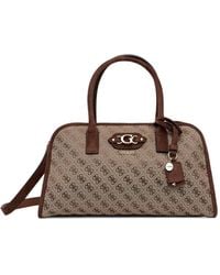Guess - Borsa Tote Samantha Con Stampa Monogramma E Placca Logo - Lyst