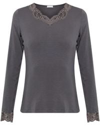 Hanro - Dana Lace-Trim Top - Lyst