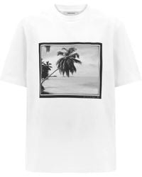 Ferragamo - Palm-Tree Print T-Shirt - Lyst