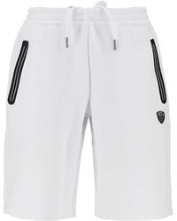 EA7 - Logo-Patch Drawstring Shorts - Lyst