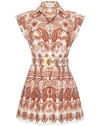Cara Cara - Octavia Paisley-Print Belted Mini Dress - Lyst
