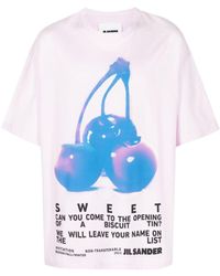 Jil Sander - T-Shirt mit Slogan-Print - Lyst