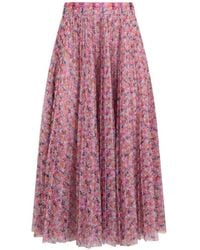Philosophy Di Lorenzo Serafini - Floral-Print Pleated Midi Skirt - Lyst