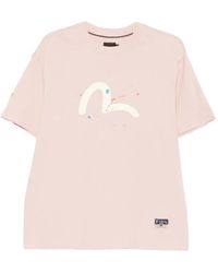 Evisu - T-Shirt Mit Logo-Patch - Lyst