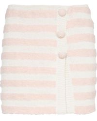 Balmain - Striped Knit Skirt Pink - Lyst